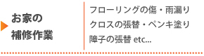 お家の補修作業